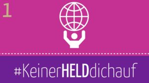 Graphik mit der Aufschrift "#KeinerHELDdichauf"