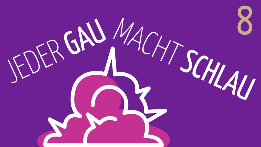 Graphik mit der Aufschrift "Jeder Gau macht schlau"